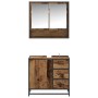 Juego de muebles de baño con cajón 2 pcs Madera envejecida