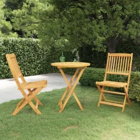 Folding garden dining table 3 pieces solid acacia wood by , Garden sets - Ref: Foro24-3058252, Price: 154,70 €, Discount: %