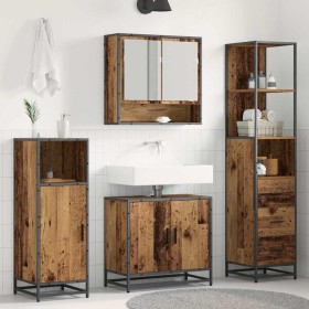 Juego de muebles de baño con cajón 3 pcs Madera envejecida en Muebles de baño | Comprar online en Foro24