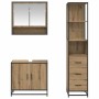 Juego de muebles de baño con cajón 3 pcs Roble artesanal en Muebles de baño | Comprar online en Foro24