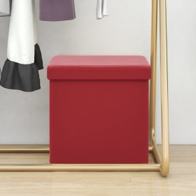 Red wine red PVC folding storage stool by , Folding stools and chairs - Ref: Foro24-338783, Price: 25,77 €, Discount: %
