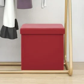 Red wine red PVC folding storage stool by , Folding stools and chairs - Ref: Foro24-338783, Price: 25,26 €, Discount: %