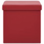 Taburete con almacenaje plegable rojo vino tinto PVC