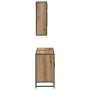 Juego de muebles de baño con estante 2 pcs Roble artesanal