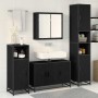 Juego de muebles de baño 2 pcs Roble Negro Madera de ingeniería