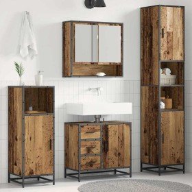 Juego de muebles de baño con cajón 3 pcs Madera envejecida en Muebles de baño | Comprar online en Foro24
