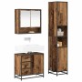 Juego de muebles de baño con cajón 3 pcs Madera envejecida en Muebles de baño | Comprar online en Foro24