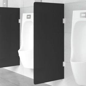 Panel privacidad urinario pared vidrio templado negro 90x40 cm