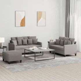 Juego de sofás con cojines 3 piezas tela gris taupe by , Sofas - Ref: Foro24-3201663, Price: 464,98 €, Discount: %