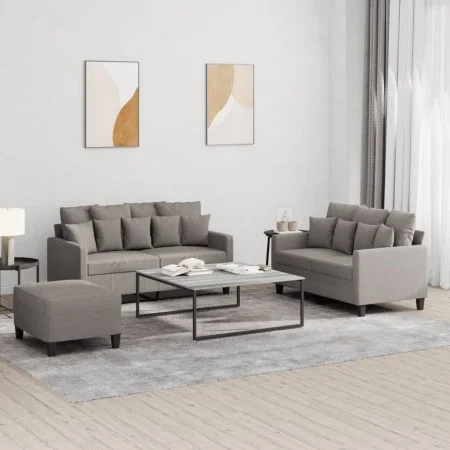 Sofagarnitur mit 3-teiligen Kissen, Stoff in Grau-Taupe. von , Sofas - Ref: Foro24-3201663, Preis: 464,98 €, Rabatt: %