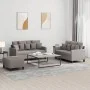 Juego de sofás con cojines 3 piezas tela gris taupe by , Sofas - Ref: Foro24-3201663, Price: 464,98 €, Discount: %