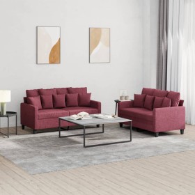 Juego de sofás con cojines 2 piezas tela rojo tinto de , Sofás - Ref: Foro24-3201654, Precio: 359,16 €, Descuento: %