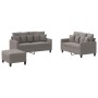 Sofagarnitur mit 3-teiligen Kissen, Stoff in Grau-Taupe. von , Sofas - Ref: Foro24-3201663, Preis: 472,76 €, Rabatt: %