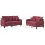 Zweiteiliges Sofaset mit Kissen, Stoff in Weinrot. von , Sofas - Ref: Foro24-3201654, Preis: 359,16 €, Rabatt: %
