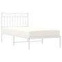 Bettgestell aus Metall mit weißem Kopfteil 90x190 cm von , Betten und Lattenroste - Ref: Foro24-373732, Preis: 76,74 €, Rabat...