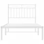 Metal bed frame with white headboard 90x190 cm by , Beds and slatted bases - Ref: Foro24-373732, Price: 75,61 €, Discount: %