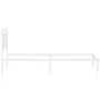 Metal bed frame with white headboard 90x190 cm by , Beds and slatted bases - Ref: Foro24-373732, Price: 75,61 €, Discount: %