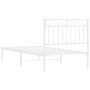 Bettgestell aus Metall mit weißem Kopfteil 90x190 cm von , Betten und Lattenroste - Ref: Foro24-373732, Preis: 76,74 €, Rabat...