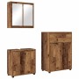 Juego de muebles de baño con cajón con rueda 3 pcs Madera Vieja
