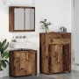Juego de muebles de baño con cajón con rueda 3 pcs Madera Vieja
