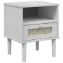 Mesita noche SENJA aspecto ratán madera pino blanco 40x35x48 cm by , Nightstands - Ref: Foro24-358011, Price: 52,95 €, Discou...