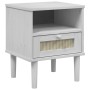 Nachttisch SENJA im Rattan-Look aus weißem Kiefernholz, 40x35x48 cm. von , Nachttische - Ref: Foro24-358011, Preis: 53,63 €, ...