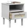 Mesita noche SENJA aspecto ratán madera pino blanco 40x35x48 cm by , Nightstands - Ref: Foro24-358011, Price: 52,95 €, Discou...