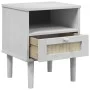 Mesita noche SENJA aspecto ratán madera pino blanco 40x35x48 cm by , Nightstands - Ref: Foro24-358011, Price: 52,95 €, Discou...