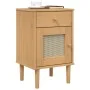 Mesita noche SENJA aspecto ratán madera pino marrón 40x35x65 cm by , Nightstands - Ref: Foro24-358013, Price: 55,20 €, Discou...