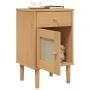 Mesita noche SENJA aspecto ratán madera pino marrón 40x35x65 cm by , Nightstands - Ref: Foro24-358013, Price: 55,20 €, Discou...