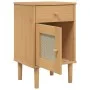 Mesita noche SENJA aspecto ratán madera pino marrón 40x35x65 cm by , Nightstands - Ref: Foro24-358013, Price: 55,20 €, Discou...