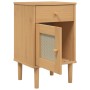 Mesita noche SENJA aspecto ratán madera pino marrón 40x35x65 cm by , Nightstands - Ref: Foro24-358013, Price: 55,84 €, Discou...