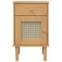 Mesita noche SENJA aspecto ratán madera pino marrón 40x35x65 cm by , Nightstands - Ref: Foro24-358013, Price: 55,20 €, Discou...