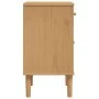 Mesita noche SENJA aspecto ratán madera pino marrón 40x35x65 cm by , Nightstands - Ref: Foro24-358013, Price: 55,20 €, Discou...