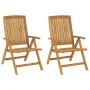 Reclining garden chairs and 2 solid teak wood cushions by , Garden chairs - Ref: Foro24-3196438, Price: 340,60 €, Discount: %