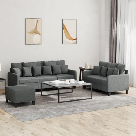 3-piece dark gray fabric sofa set with cushions by , Sofas - Ref: Foro24-3201673, Price: 522,42 €, Discount: %