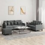 3-piece dark gray fabric sofa set with cushions by , Sofas - Ref: Foro24-3201673, Price: 522,42 €, Discount: %