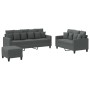 3-piece dark gray fabric sofa set with cushions by , Sofas - Ref: Foro24-3201673, Price: 522,42 €, Discount: %