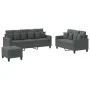 3-piece dark gray fabric sofa set with cushions by , Sofas - Ref: Foro24-3201673, Price: 514,75 €, Discount: %