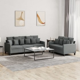 2-piece dark gray fabric sofa set with cushions by , Sofas - Ref: Foro24-3201665, Price: 475,94 €, Discount: %