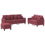Sofagarnitur mit Kissen 3-teilig aus rotem Stoff von , Sofas - Ref: Foro24-3201678, Preis: 485,69 €, Rabatt: %