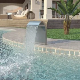 Silberner Poolbrunnen aus Edelstahl, 45 x 30 x 65 cm von vidaXL, Brunnen und Wasserfälle - Ref: Foro24-43692, Preis: 226,88 €...