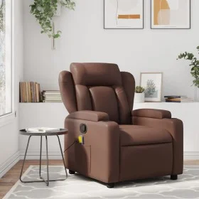 Sillón de masaje reclinable cuero sintético marrón de , Sillones - Ref: Foro24-372436, Precio: 246,76 €, Descuento: %