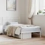 Bettgestell aus Metall mit weißem Kopfteil 100x190 cm von , Betten und Lattenroste - Ref: Foro24-373734, Preis: 67,31 €, Raba...