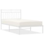 Bettgestell aus Metall mit weißem Kopfteil 100x190 cm von , Betten und Lattenroste - Ref: Foro24-373734, Preis: 68,38 €, Raba...