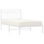 Bettgestell aus Metall mit weißem Kopfteil 100x190 cm von , Betten und Lattenroste - Ref: Foro24-373734, Preis: 68,38 €, Raba...