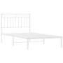 Bettgestell aus Metall mit weißem Kopfteil 100x190 cm von , Betten und Lattenroste - Ref: Foro24-373734, Preis: 68,38 €, Raba...