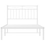 Bettgestell aus Metall mit weißem Kopfteil 100x190 cm von , Betten und Lattenroste - Ref: Foro24-373734, Preis: 68,38 €, Raba...