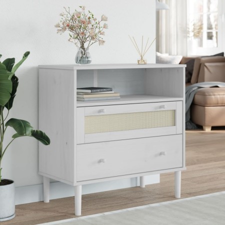 SENJA Rattan Sideboard Kiefernholz weiß 80x40x80 cm von , Sideboards - Ref: Foro24-358020, Preis: 94,60 €, Rabatt: %