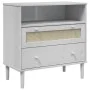 SENJA Rattan Sideboard Kiefernholz weiß 80x40x80 cm von , Sideboards - Ref: Foro24-358020, Preis: 93,63 €, Rabatt: %